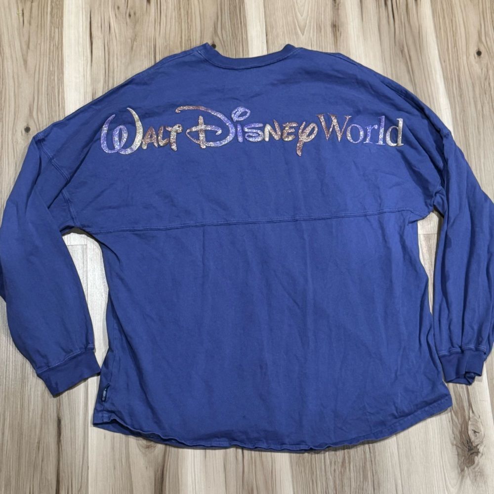 Disney Walt Disney World 50th Anniversary Purple Glitter Spirit Jersey Womens XL